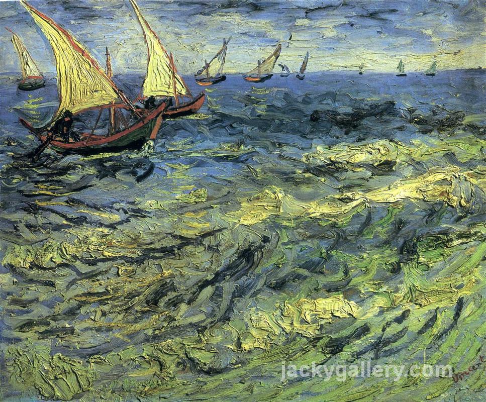 Fishing Boats at Sea, Van Gogh painting